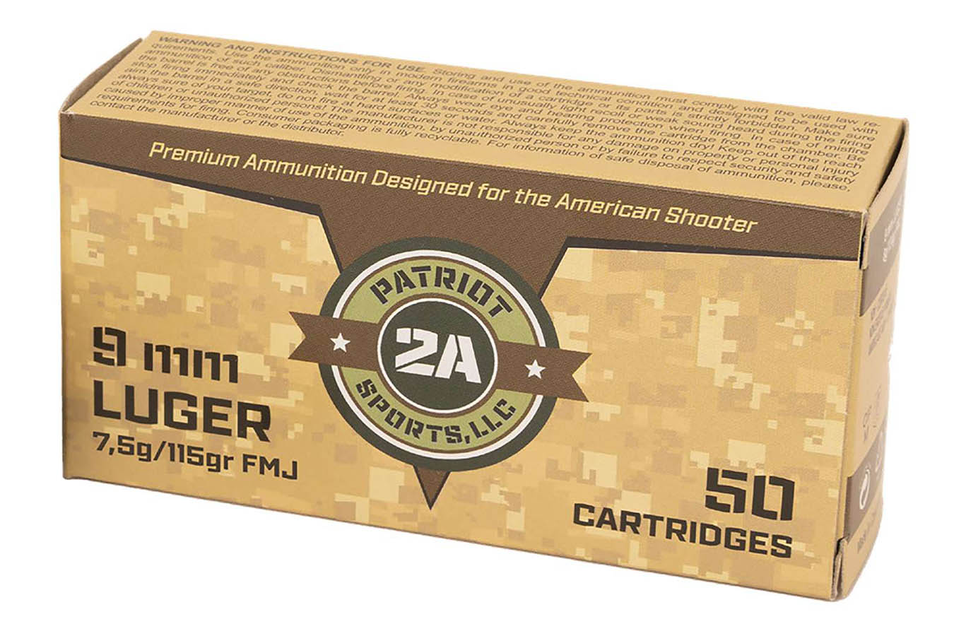PATRIOTS SPORTS LLC 9mm 115 gr FMJ 50/Box